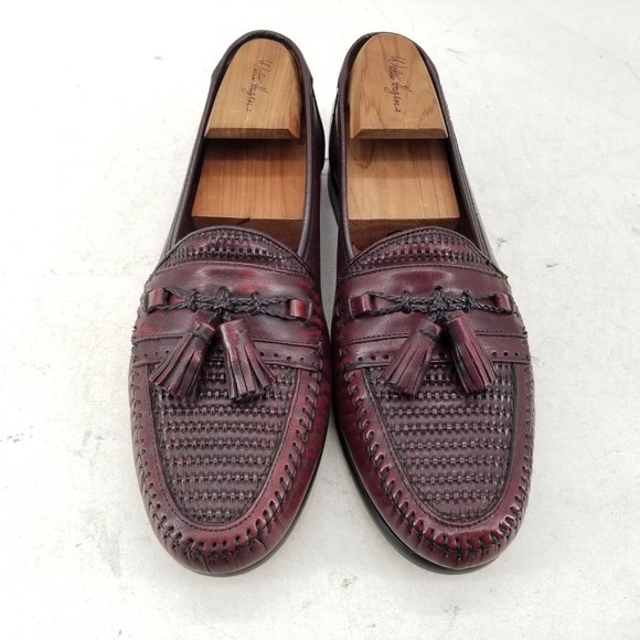 Nordstrom KAPPA Brown Leather Woven Tassel  Slip On Shoes Loafers Men's Sz 9D - Picture 3 of 11